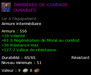 Jambières de courage durables