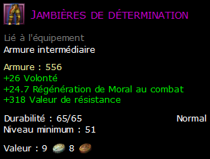 Jambières de détermination