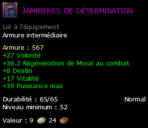 Jambières de détermination