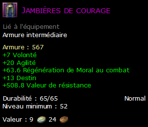 Jambières de courage