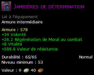 Jambières de détermination