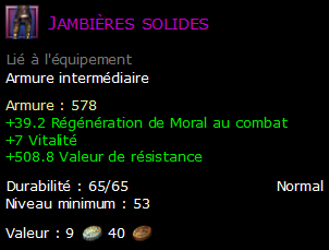 Jambières solides