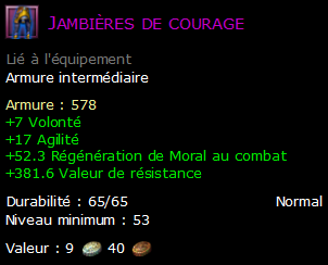 Jambières de courage