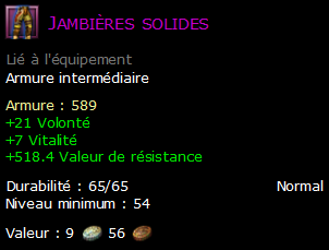 Jambières solides