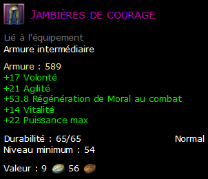 Jambières de courage