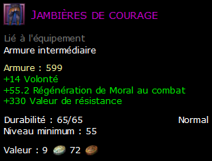 Jambières de courage