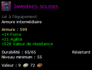 Jambières solides