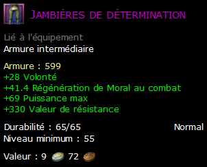 Jambières de détermination