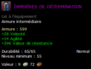 Jambières de détermination