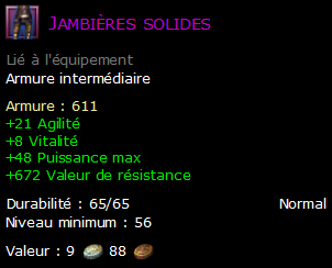 Jambières solides