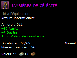 Jambières de célérité