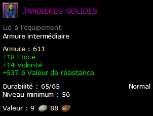 Jambières solides