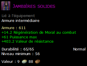 Jambières solides