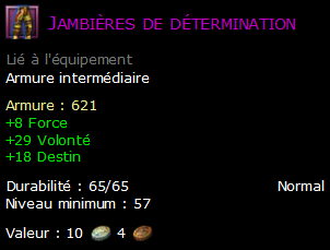 Jambières de détermination