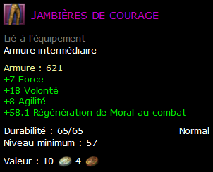 Jambières de courage