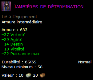 Jambières de détermination