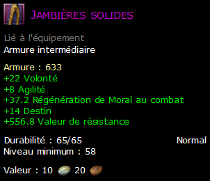 Jambières solides