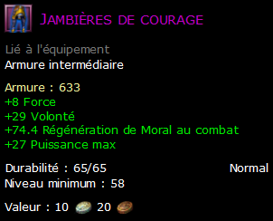 Jambières de courage