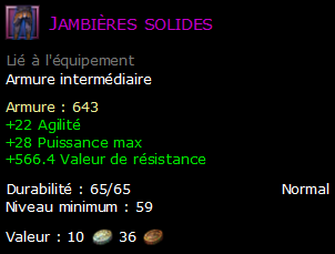 Jambières solides