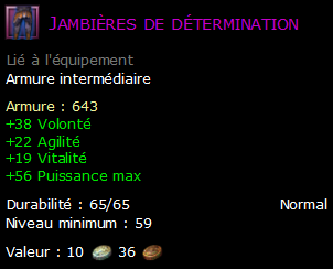 Jambières de détermination