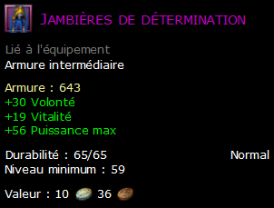 Jambières de détermination