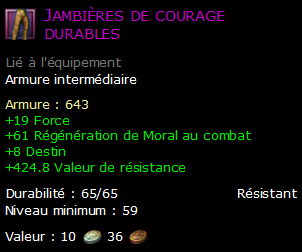 Jambières de courage durables