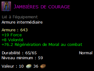 Jambières de courage