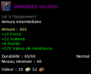 Jambières solides