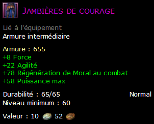 Jambières de courage