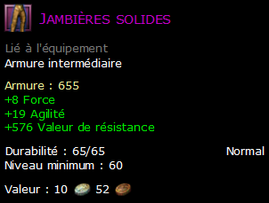 Jambières solides