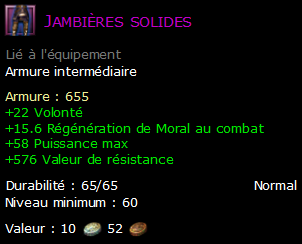 Jambières solides