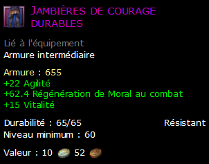 Jambières de courage durables