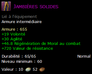 Jambières solides