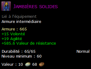 Jambières solides