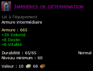 Jambières de détermination