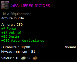 Spallières rigides