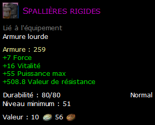 Spallières rigides