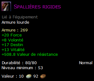 Spallières rigides