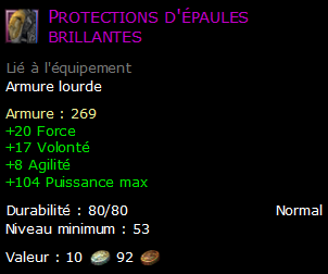 Protections d'épaules brillantes