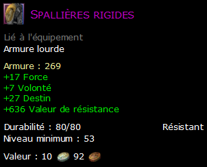 Spallières rigides