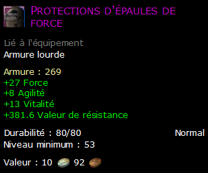 Protections d'épaules de force