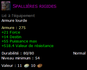 Spallières rigides