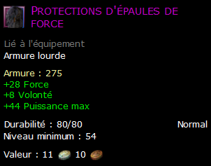 Protections d'épaules de force