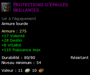 Protections d'épaules brillantes