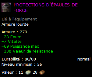 Protections d'épaules de force