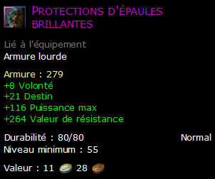 Protections d'épaules brillantes