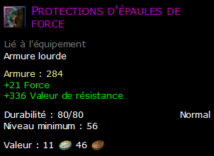 Protections d'épaules de force