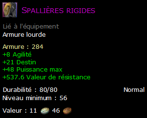 Spallières rigides