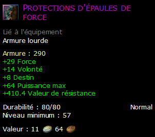 Protections d'épaules de force