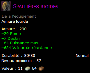 Spallières rigides